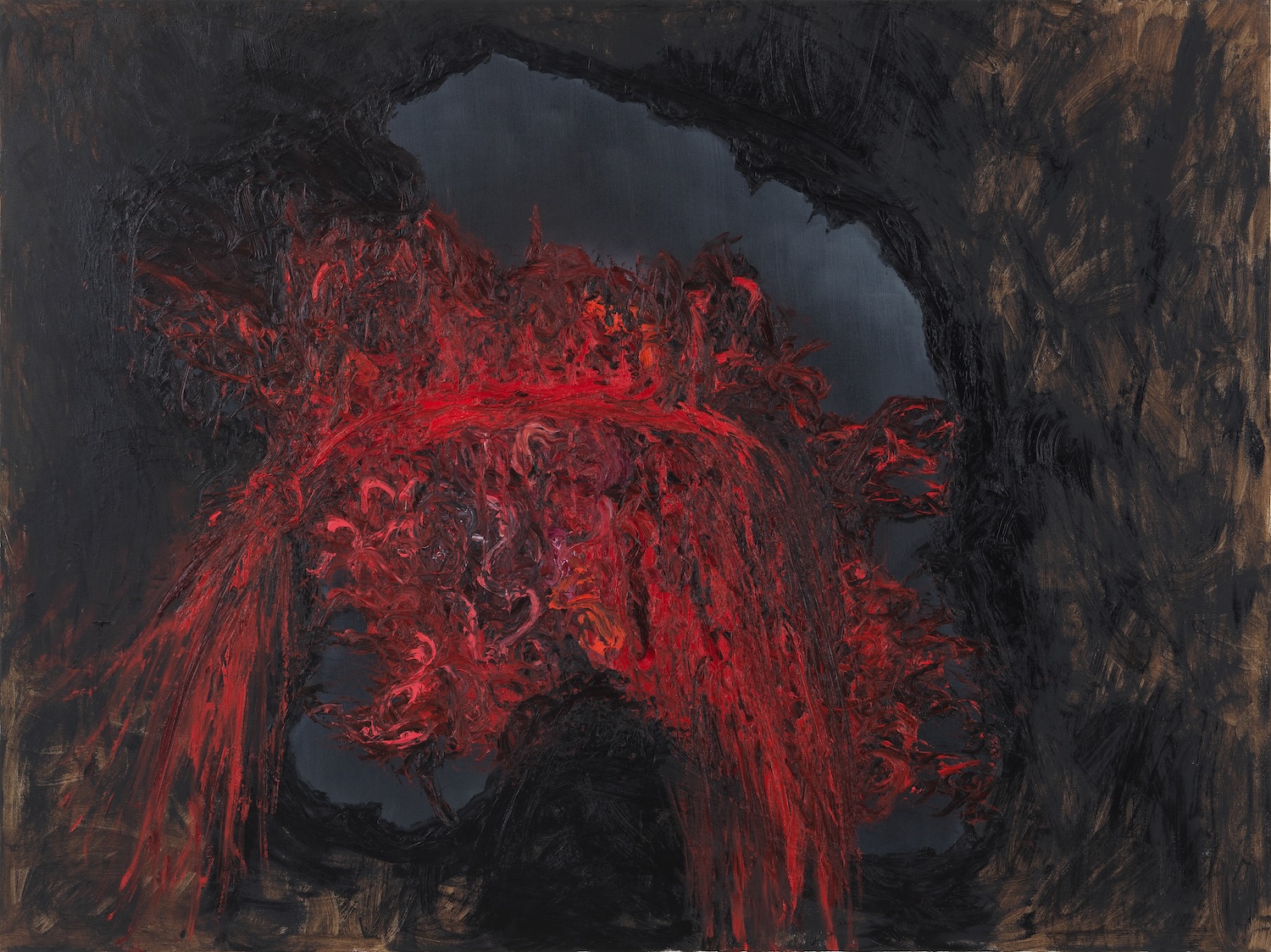 Anish Kapoorin Cave-teos Serlachiuksen näyttelyn pressikuvassa.